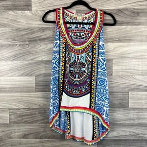 Flying Tomato Blouse Women's Medium Multicolor Mandala‎ Tribal Sleeveless Top